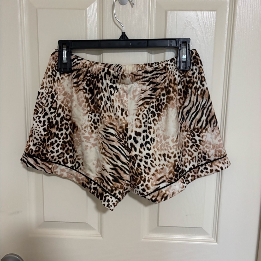 INC International Concepts 2-Piece Stretch Satin Pajama Set Leopard Print XS - Picture 9 of 11